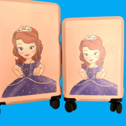 چمدان کودک صوفیا سایز 20 رنگ صورتی کم رنگ