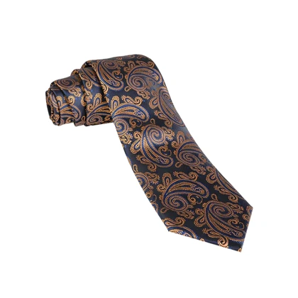 ست کراوات و پوشت لاکچری طرح بته جقه طلایی