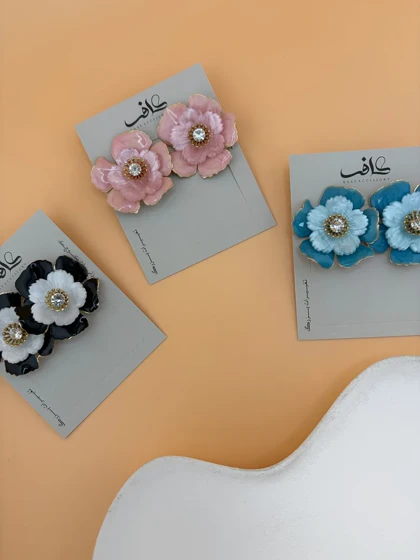 گوشواره های گل رنگی