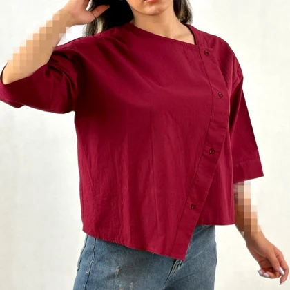 شومیز لینن زنانه کج راه