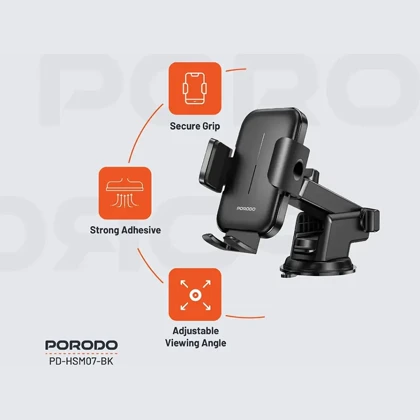 هولدر موبایل ماشین پورودو Porodo مدل PD-HSM07-BK داشبوردی