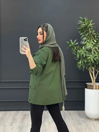مانتو لینن جیب پاکتی بغل پاگن