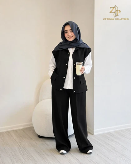 وست و شلوار زنانه گاباردین نیسا