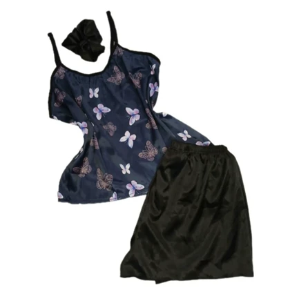 ست تاپ و شلوارک زنانه 3 تکه مدل پروانه ای