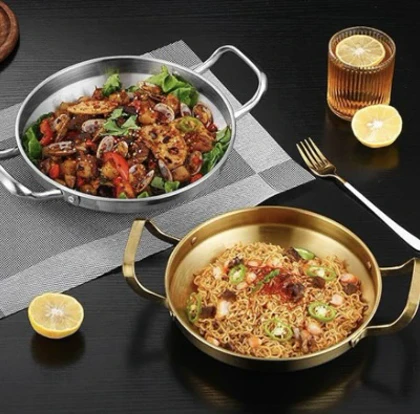 تابه سرو دسته دار گرد طلایی