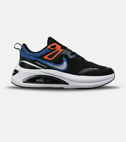 کفش کتانی مردانه و زنانه مشکی آبی نارنجی نایک NIKE air zoom Free Run مدل 8568