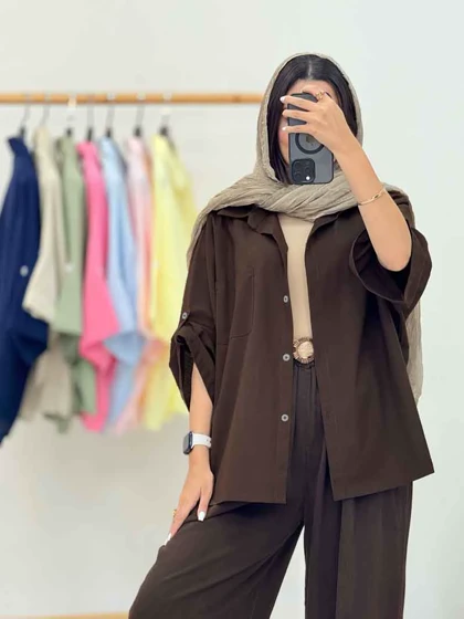 مانتو بغل چاک تک جیب جیهان
