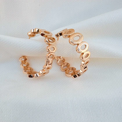 گوشواره حلقه‌ای طرح دار ژوپینگ