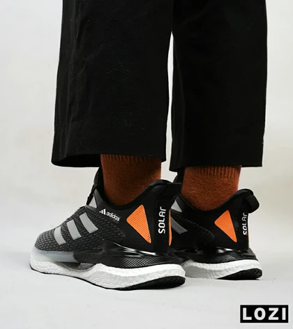 کفش کتانی مردانه و زنانه مشکی نوک مدادی ADIDAS Solar disk