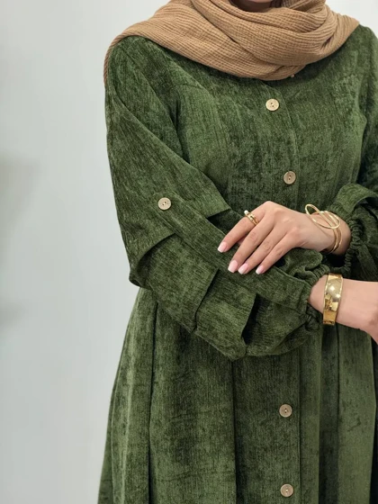 پیراهن مانتویی پاییزه سیما به همراه کمربند (پیش فروش)