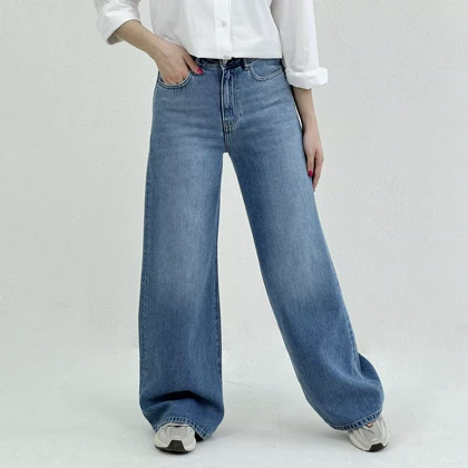 شلوار جین بگی آبی متوسط