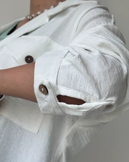 شومیز دکمه چوبی الیانا کد 500453