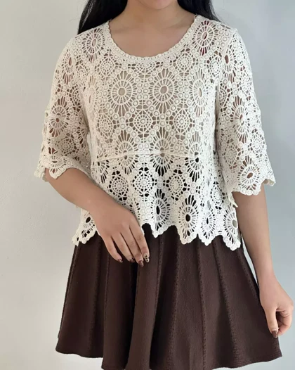 شومیز قلاب بافی مدل 5 کد 5437