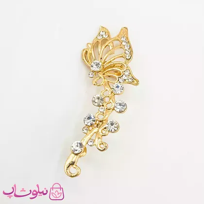 گوشواره لاله گوش نگین‌دار طرح پروانه