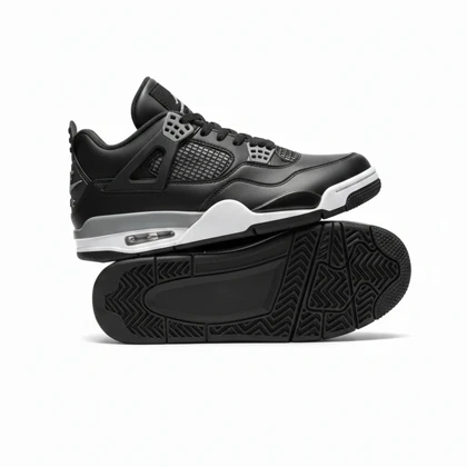 کفش کتانی نایک ایر جردن 4 مشکی طوسی کد 294954