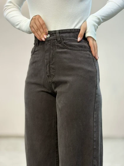 شلوار سیلک قهوه ای شست جین