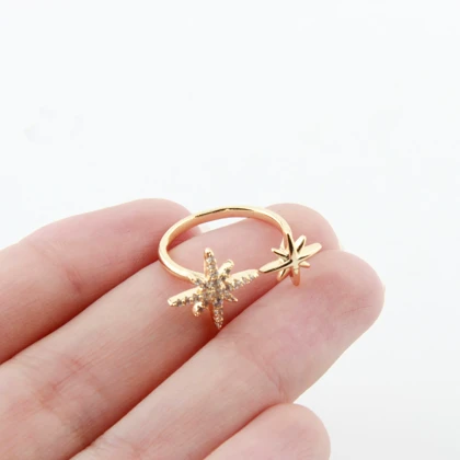 انگشتر دخترانه مدل ستاره نگینی