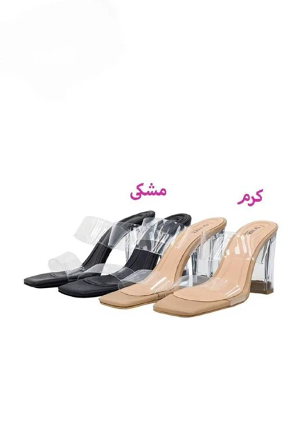 صندل طلقی شیشه ای پاشنه‌بلند