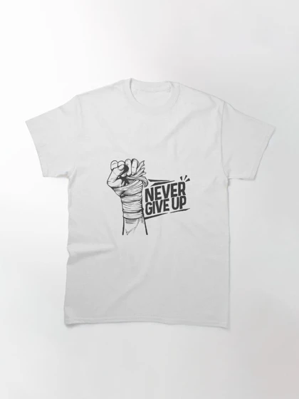 تیشرت سیا تیشرت never give up کد 175862