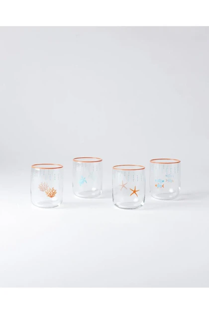 لیوان آب Madame Coco مدل Musette-Sea Life شیشه‌ای