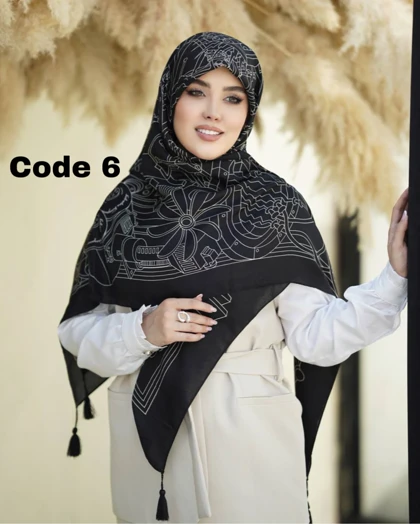 روسری نخ سیا اسکارف وارداتی 3621
