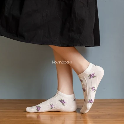 جوراب مچی طرح Flower2