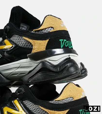 کفش کتانی مردانه مشکی طوسی زرد NEW BALANCE 9060