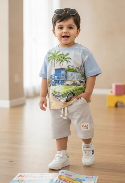 ست تیشرت شلوارک هاوایی مناسب 6 ماه تا 3 سال
