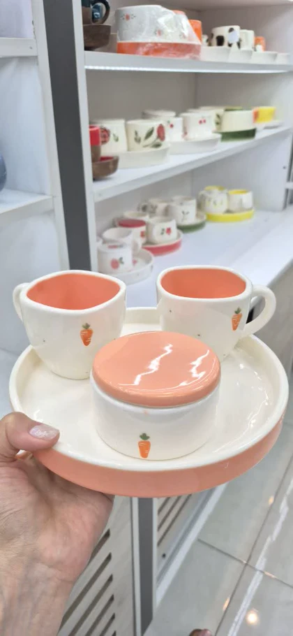 ست چای خوری دو نفره سرامیک هویج