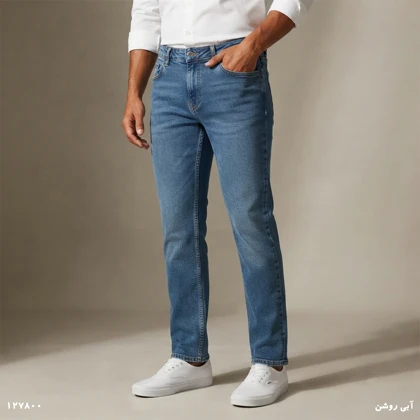 شلوار لی راسته مردانه 127800