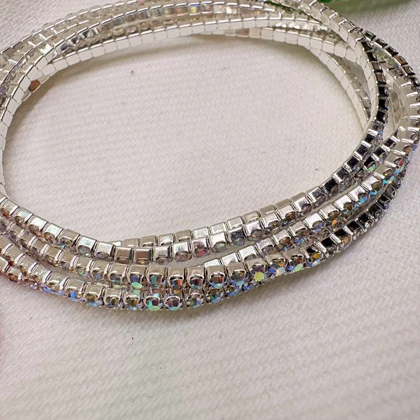 دستبند استیل طرح «تنیسی» هفت رنگ | تک‌ردیفه (فروش دانه‌ای)