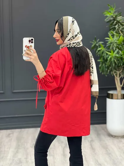 بارانی سرجیب دوبل آستین بنددار