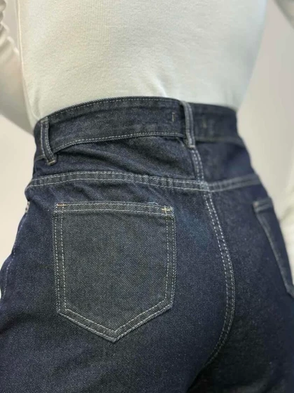 شلوار جین نیمبگ سورمه ای 6321