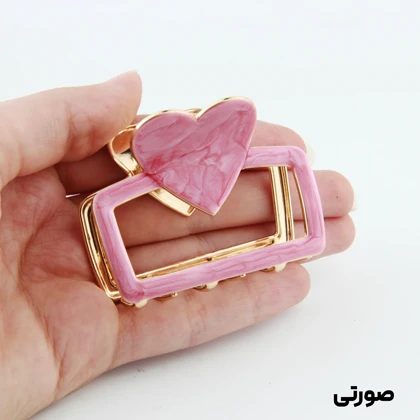کلیپس دخترانه فلزی مدل مربع قلبی