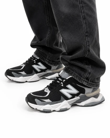 کفش کتانی بزرگ پا مدل نیوبالانس 9060 مشکی طوسی سفید New Balance 9060