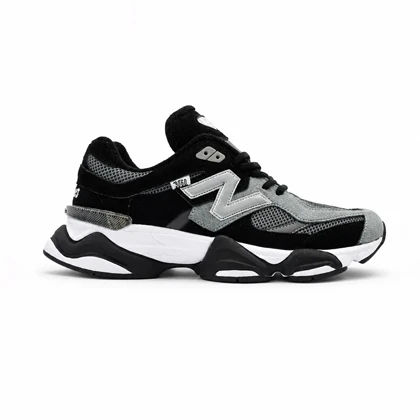 کفش و کتانی مردانه چرم طبیعی مدل نیوبالانس 9060 NEW BALANCE رنگ مشکی طوسی کد 4112