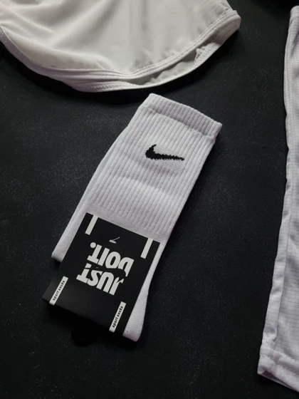 ست رکابی و شلوارک نایکی با تم سفید + جوراب