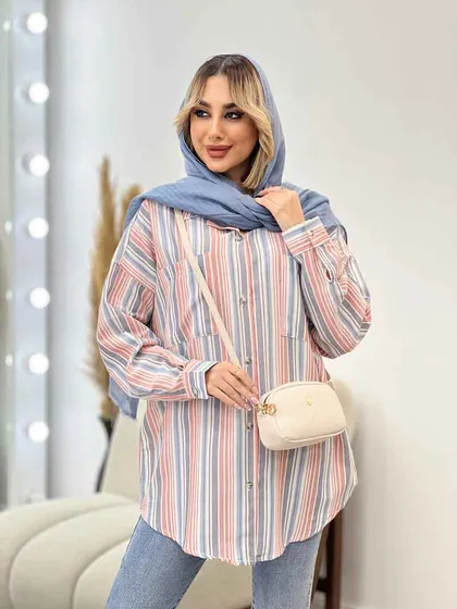 شومیز راه راه دو جیب