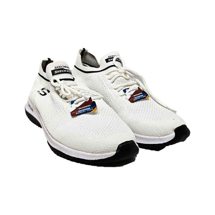کفش کتانی طبی اسکیچرز جورابی سفید skechers