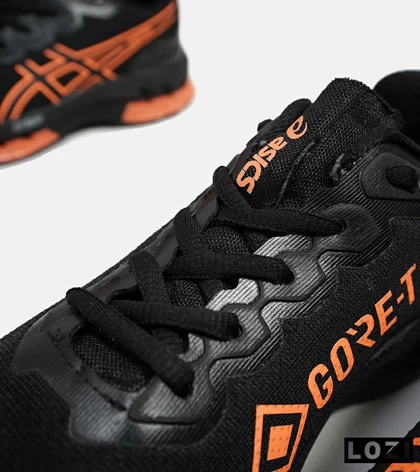 کفش کتانی مردانه مشکی نارنجی ASICS GORETEX