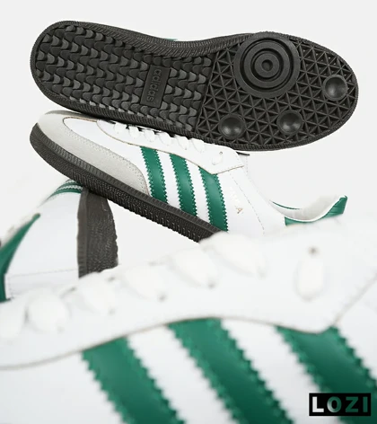 کفش کتانی مردانه و زنانه سفید سبز ADIDAS Samba