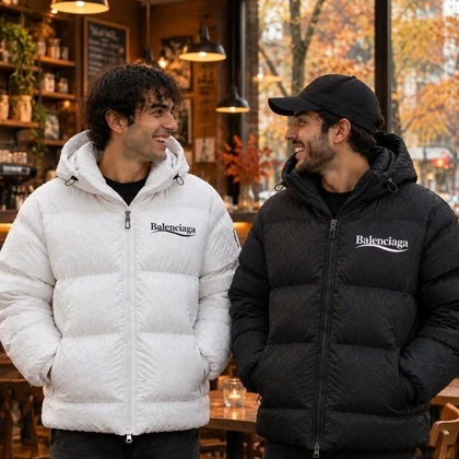 کاپشن ضد آب داخل پشمی Balenciaga-مشکی