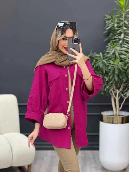 مانتو کتان شومیزی دلسا