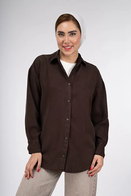 شومیز سیلک رویال قهوه ای سوخته