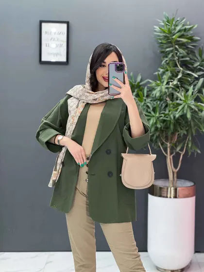 مانتو کتی یقه آرشال چهار دکمه