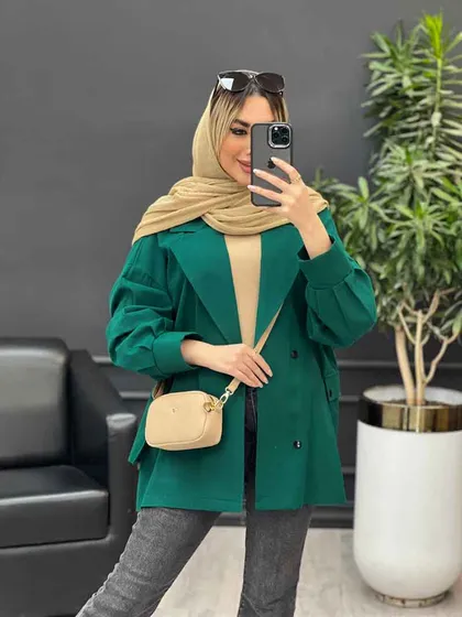 مانتو لینن پشت پاگن دو جیب