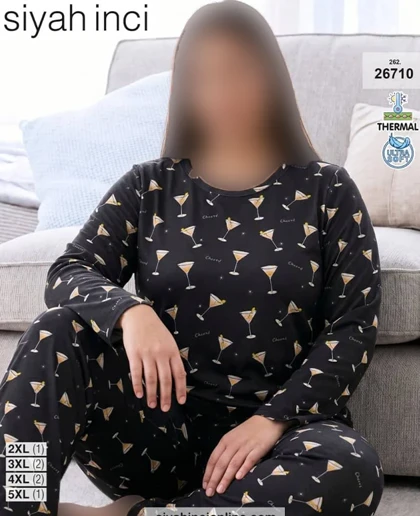 بلوز و شلوار بیگ سایز siyah inci کد 26710
