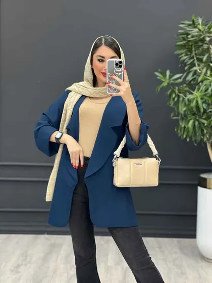 مانتو حصیری آستین برش‌دار