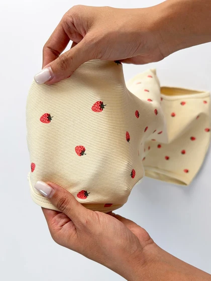 بادی سیملس یقه خشتی کرمی گل رز