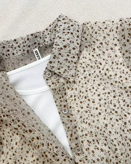 شومیز شیشه ای بهمراه تاپ متصل کد 5698